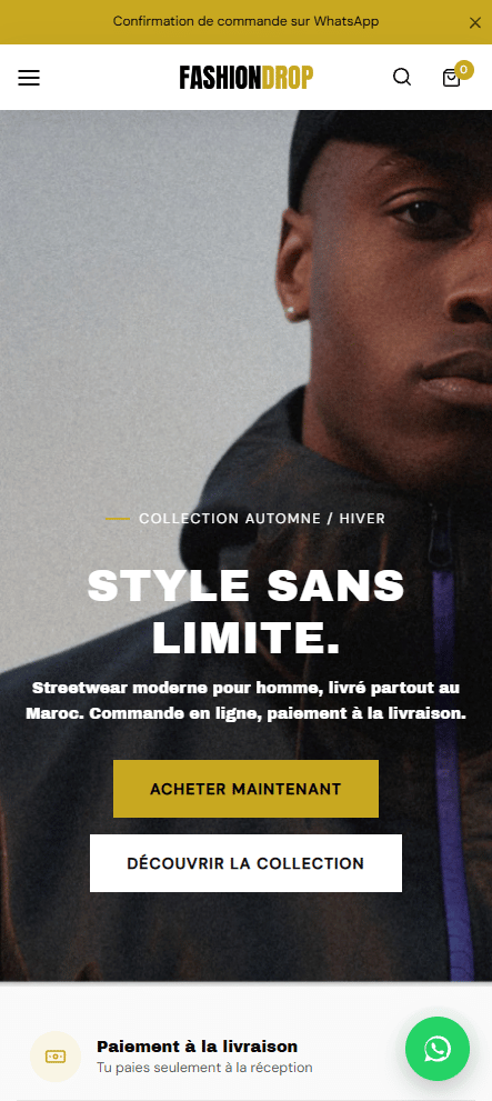 Boutique e-commerce mobile Sellioly